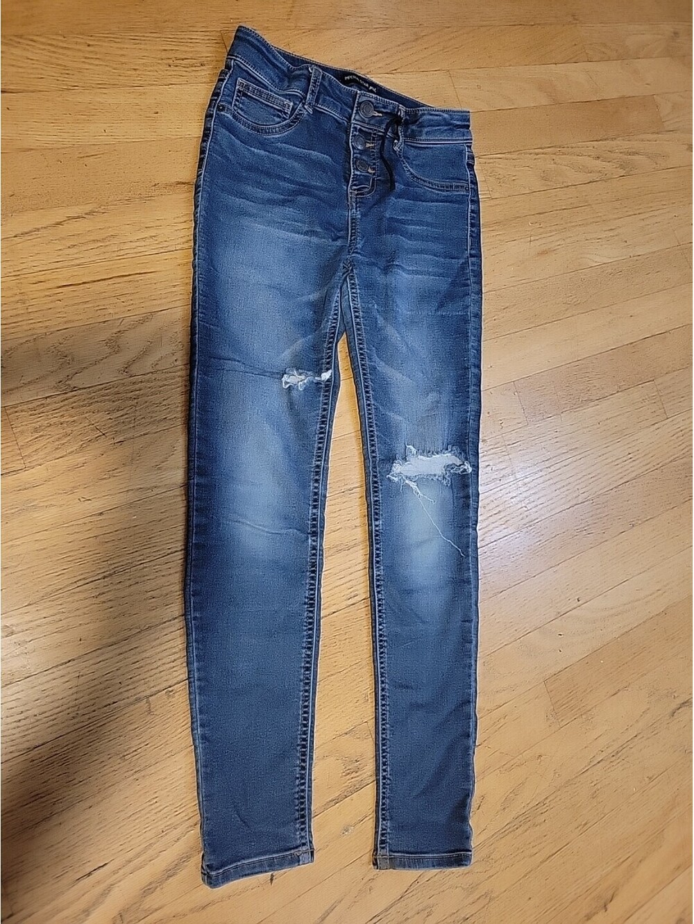 Imperial Star Girls Size 10 Jean Jeggings Button Snaps Interior Belt Super Soft